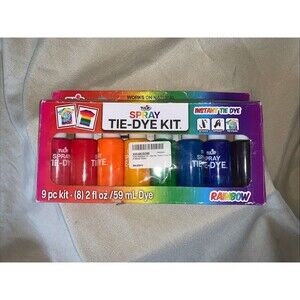 Tie Dye Kit with 8 2oz Rainbow Multi-Colors DIY Craft for Kids Adults